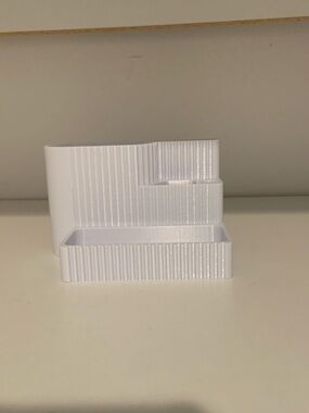 3d printed White Desk Pencil Organizer - Minimalist Home Office Case